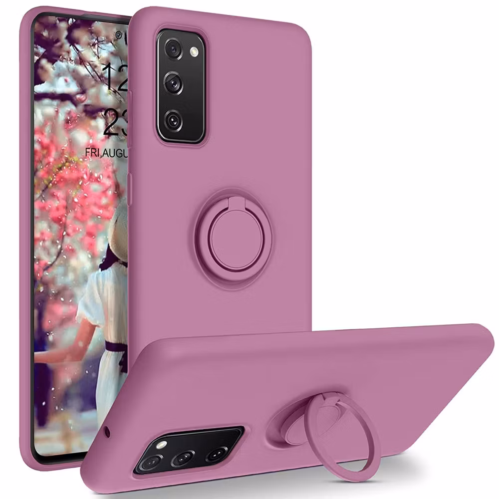 Samsung Galaxy S20 FE - Välj Färg Silikonskal Stötdämpande Ringhållare