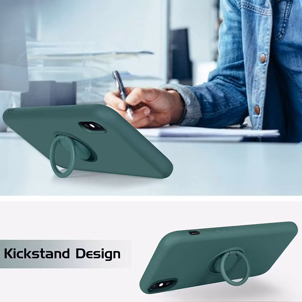 iPhone X/XS - Stöttligt Silikonskal Ringhållare Grön