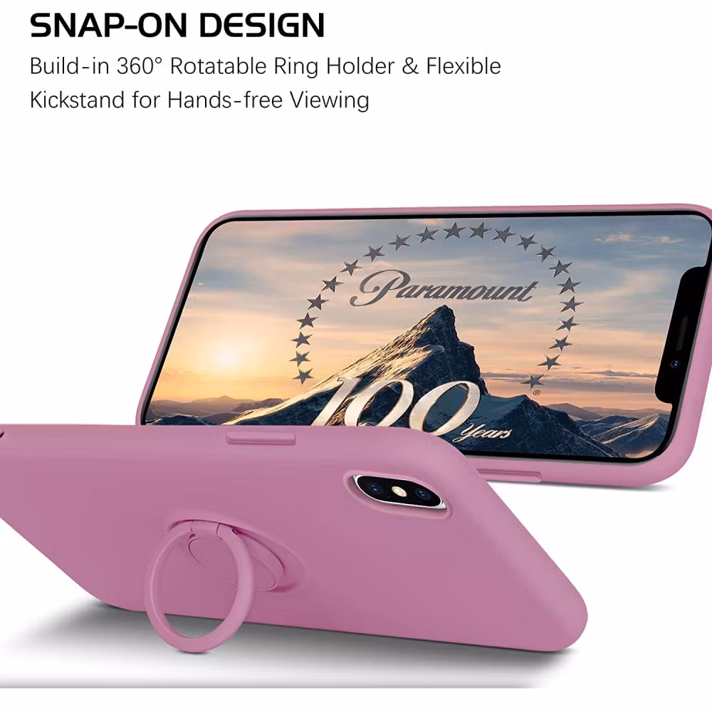 iPhone X/XS - Stöttåligt Skal med Ringhållare Mörk Lila