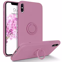 iPhone X/XS - Stöttåligt Skal med Ringhållare Mörk Lila