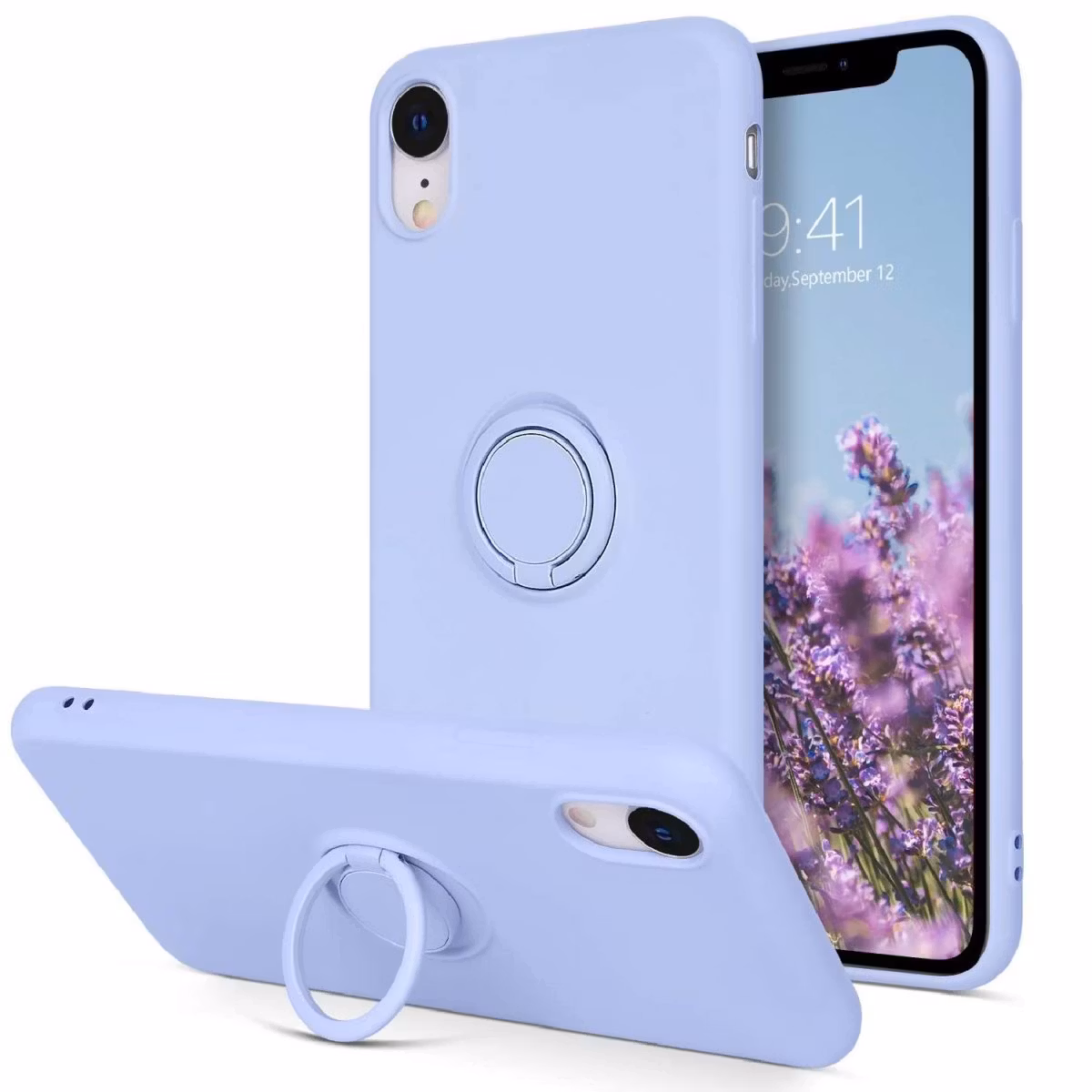 iPhone XR - Välj Färg Silikonskal med Ringhållare Solid®