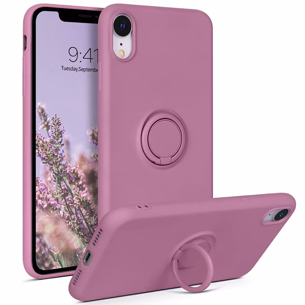 iPhone XR - Välj Färg Silikonskal med Ringhållare Solid®