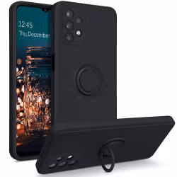 Samsung A52 / A52s - Solid® Silikonskal Ring hållare Svart