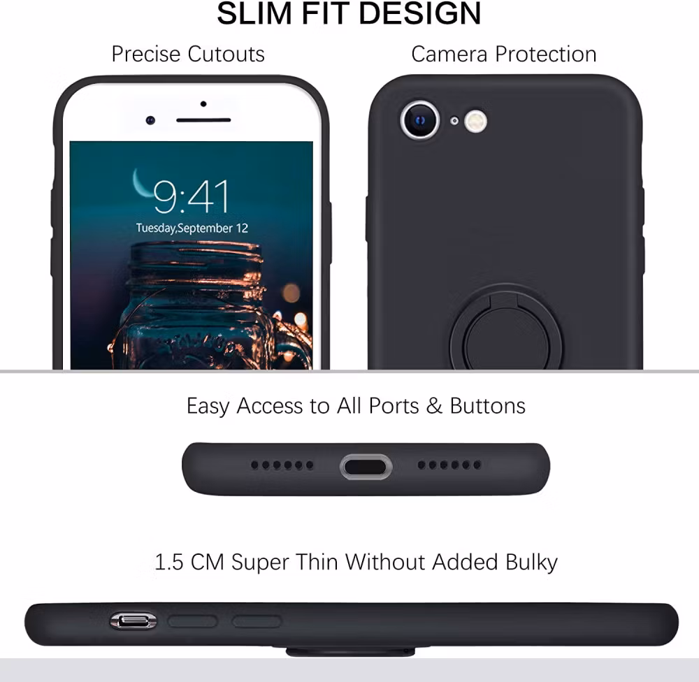 iPhone 7/8/SE - Silikonskal Magnetisk Ringhållare Välj Färg