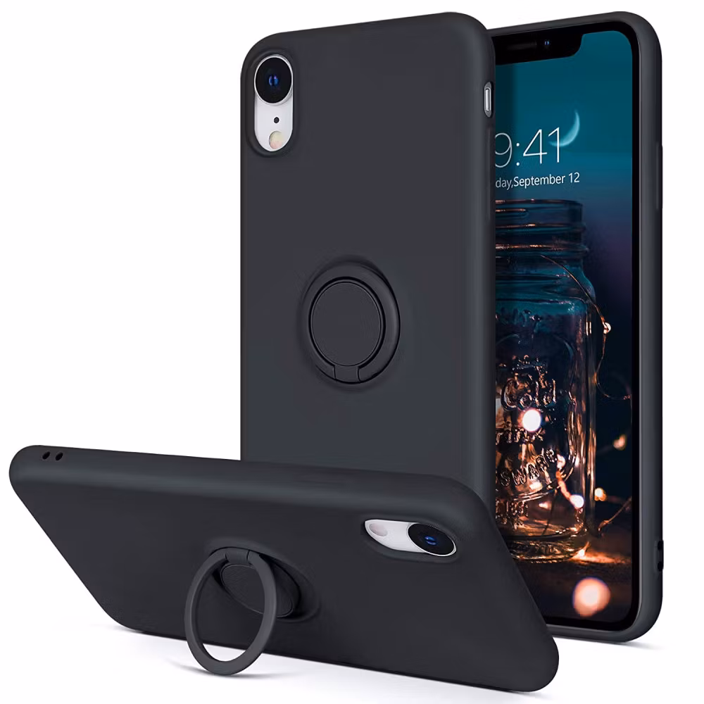 iPhone XR - Välj Färg Silikonskal med Ringhållare Solid®