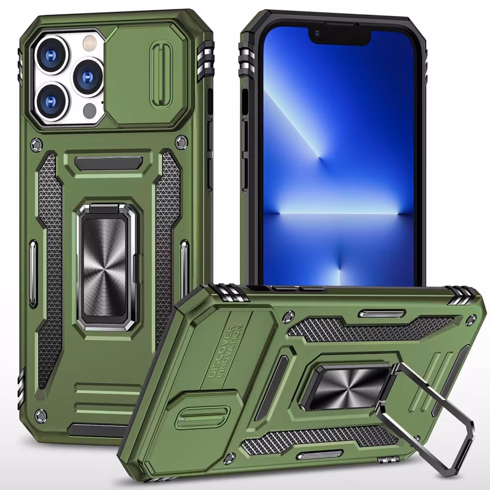 iPhone 14 Pro - Skal Stöttåligt Hybrid CamShield Ringhållare Svart