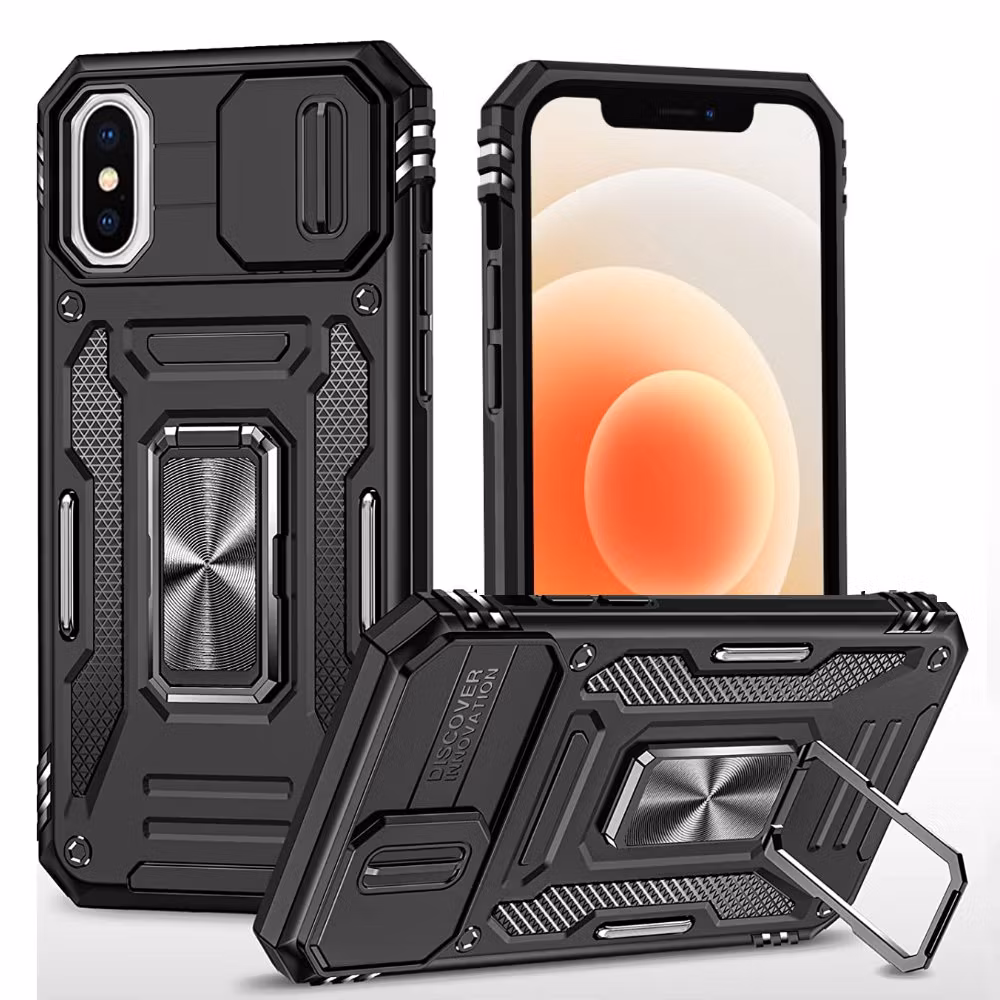 iPhone X/XS - Skal CamShield / Kameraskydd Ringhållare Svart