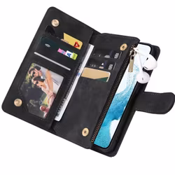 Samsung S24 - Multifunktionellt Plånboksfodral Zipper Svart