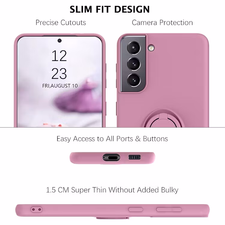 Samsung S21 FE - Silikonskal Magnetisk Ringhållare Lila