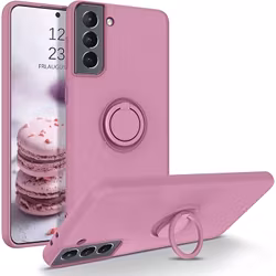 Samsung S21 FE - Silikonskal Magnetisk Ringhållare Lila