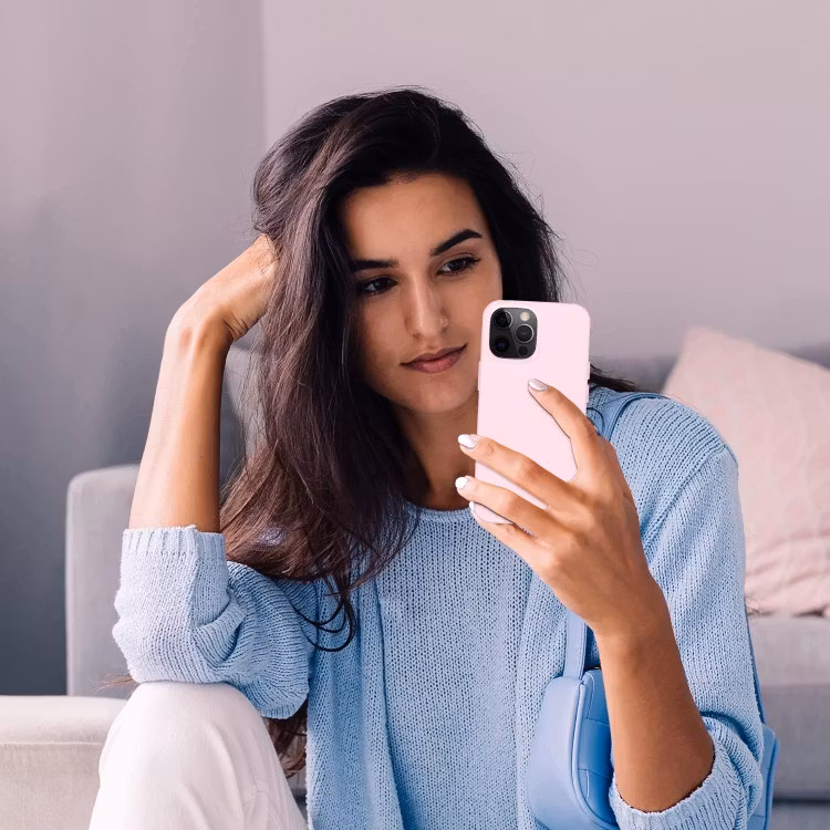 iPhone 14 Pro - Gummibelagt Silikon Skal Skin Pro® Rosa