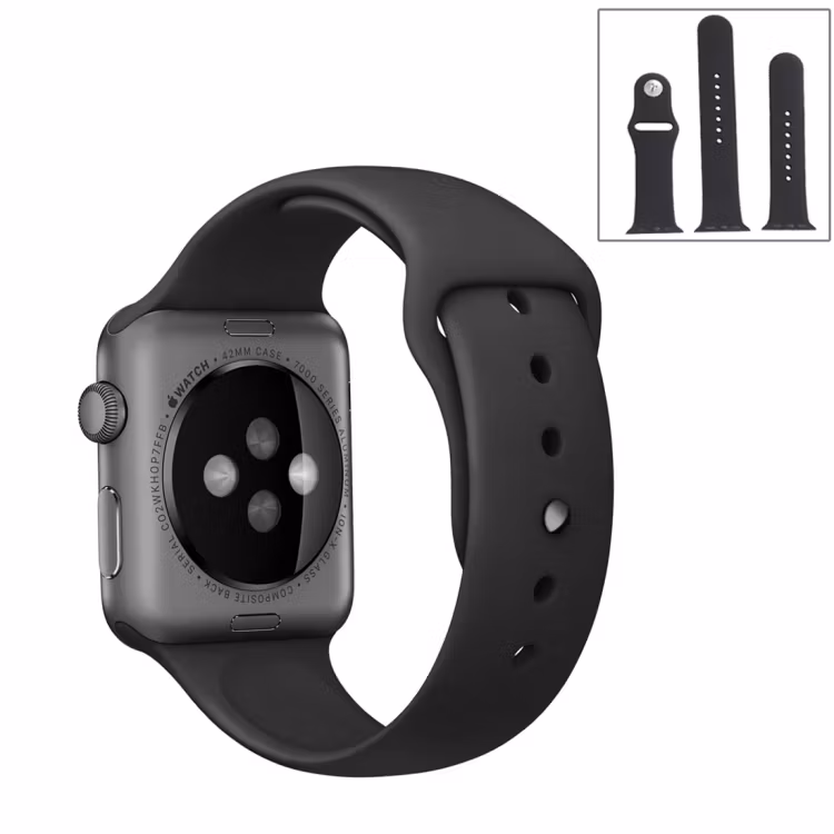 (3-pack) Armband silikon Apple Watch 38/40/41 mm Svart/Blå/Vinröd