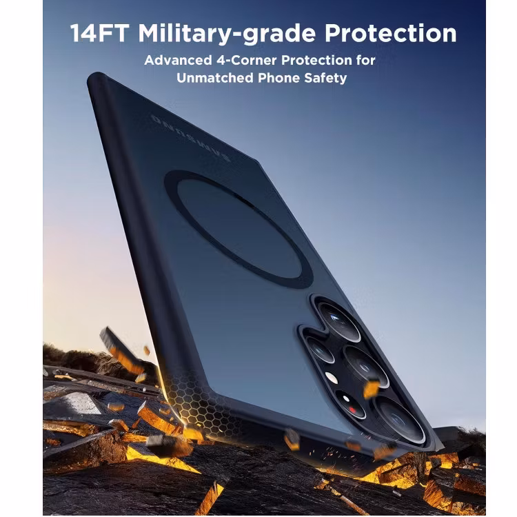 Samsung S24 Ultra - Skal MagSafe Stötdämpande Frostad Matt Svart