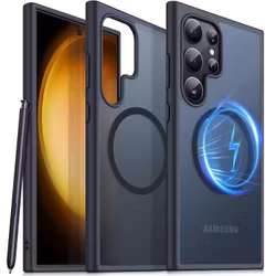Samsung S24 Ultra - Skal MagSafe Stötdämpande Frostad Matt Svart
