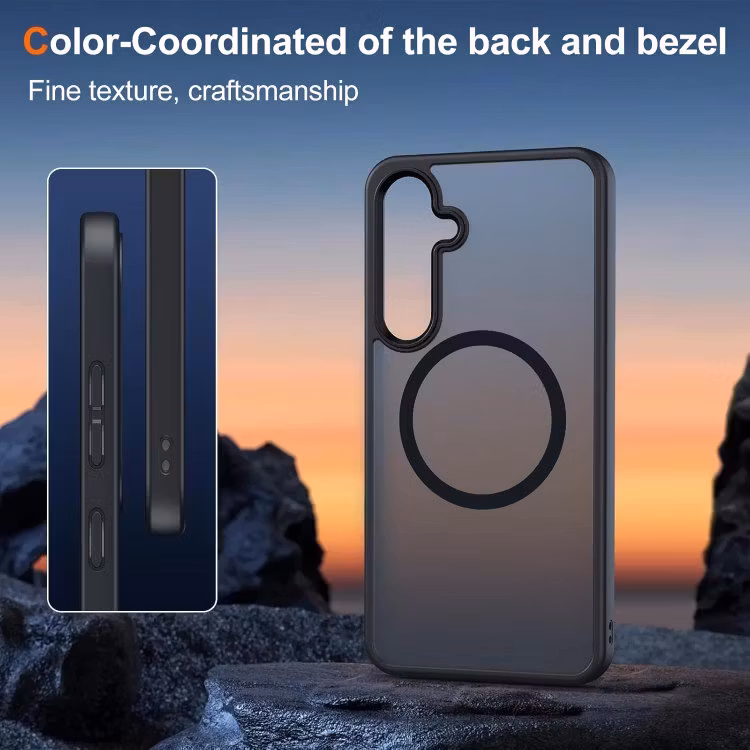 Samsung S25 - Skal MagSafe Stötdämpande Frostad Matt Svart