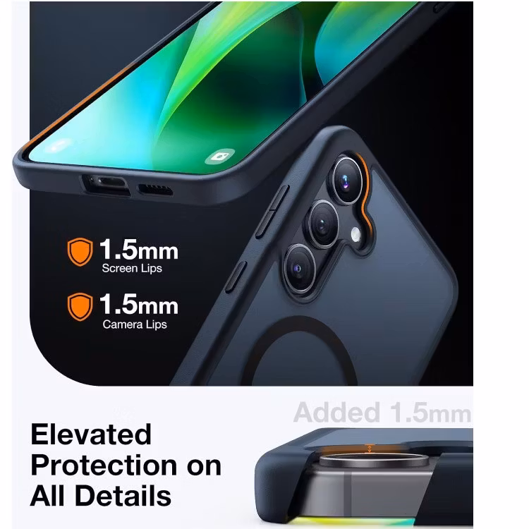 Samsung S25 - Skal MagSafe Stötdämpande Frostad Matt Svart