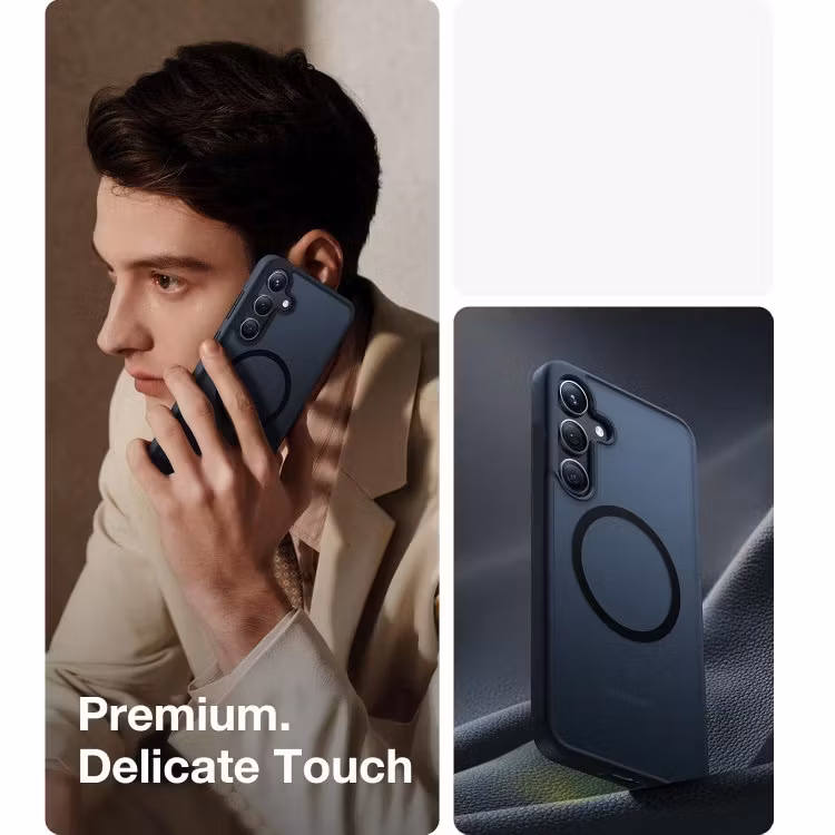 Samsung S25 - Skal MagSafe Stötdämpande Frostad Matt Svart