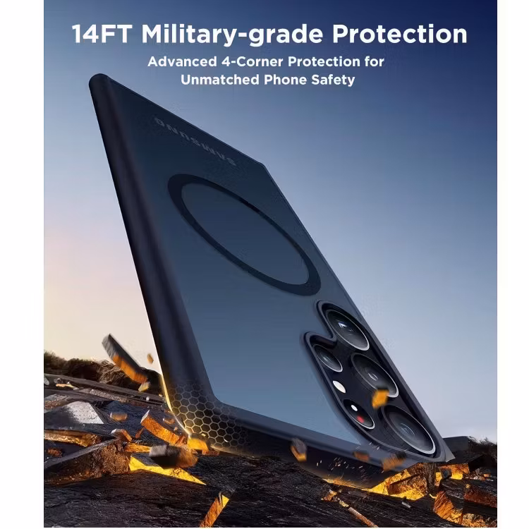 Samsung S25 Ultra - Skal MagSafe Stötdämpande Frostad Matt Svart