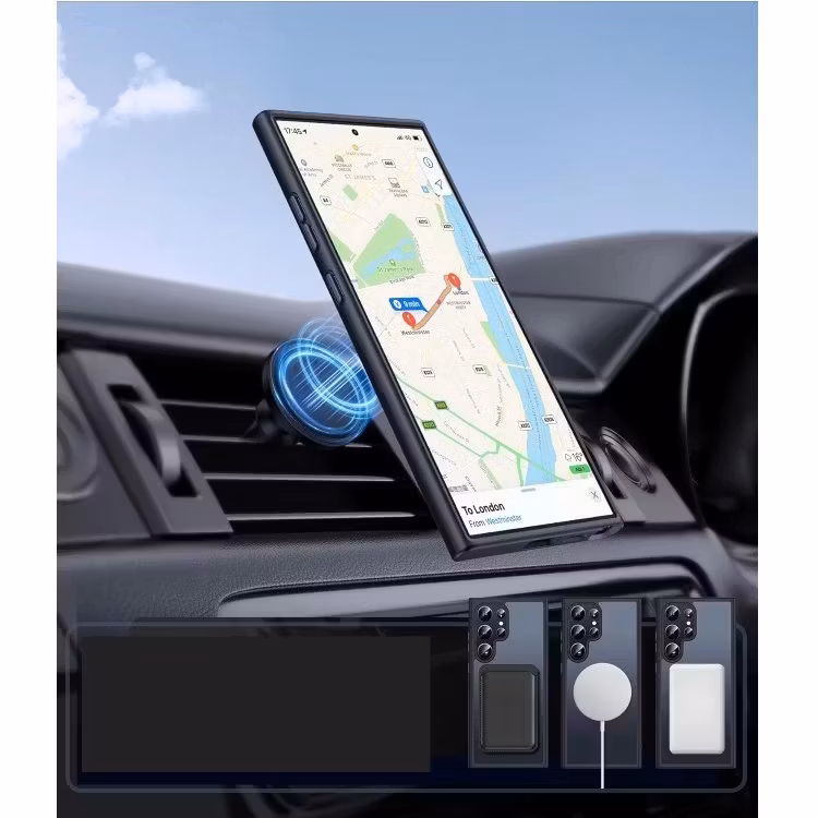 Samsung S25 Ultra - Skal MagSafe Stötdämpande Frostad Matt Svart