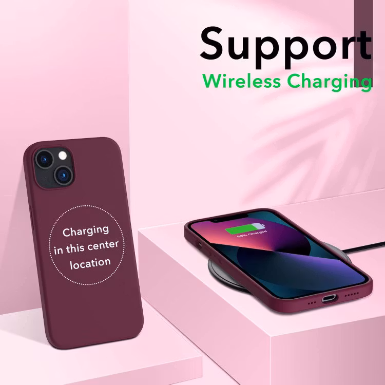 iPhone 13 - Gummibelagt Stöttåligt Silikon Skal Röd