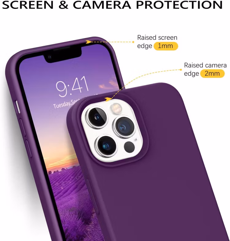 iPhone 12 - Gummibelagt Stöttåligt Silikon Skal Mörk Lila