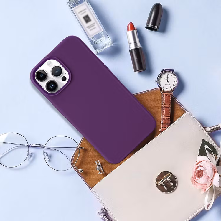 iPhone 12 - Gummibelagt Stöttåligt Silikon Skal Mörk Lila