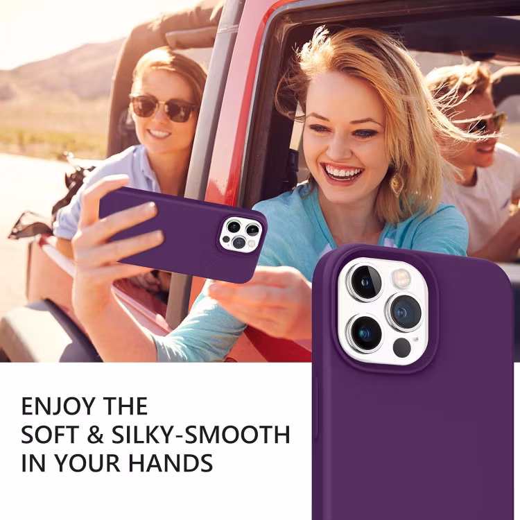 iPhone 12 - Gummibelagt Stöttåligt Silikon Skal Mörk Lila