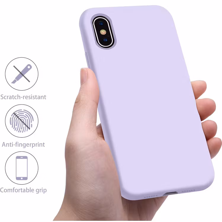iPhone X/XS - Gummibelagt Stöttåligt Silikon Skal Lila