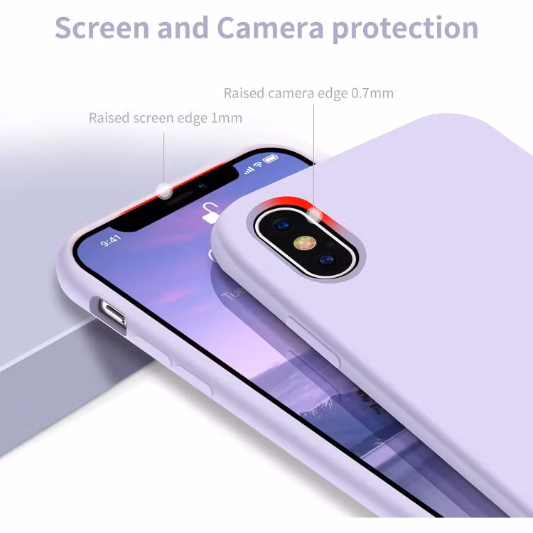iPhone X/XS - Gummibelagt Stöttåligt Silikon Skal Lila