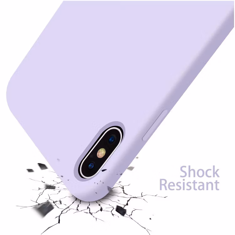 iPhone X/XS - Gummibelagt Stöttåligt Silikon Skal Lila