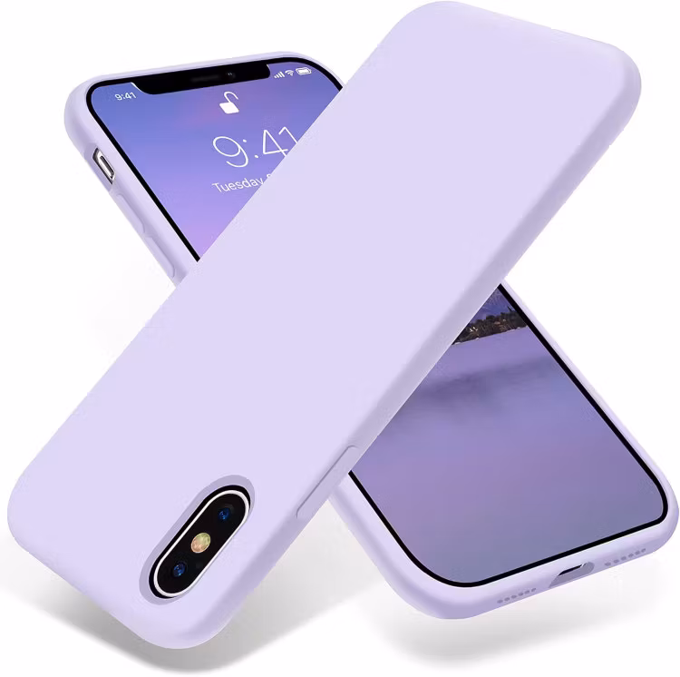 iPhone X/XS - Gummibelagt Stöttåligt Silikon Skal Lila