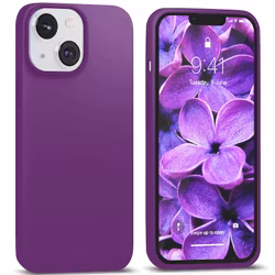 iPhone 13 - Gummibelagt Stöttåligt Silikon Skal Mörk Lila