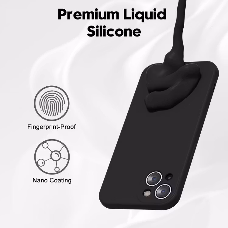 iPhone 15 - Gummibelagt Stöttåligt Silikon Skal Svart