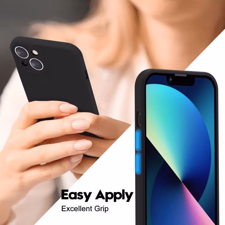 iPhone 15 - Gummibelagt Stöttåligt Silikon Skal Svart