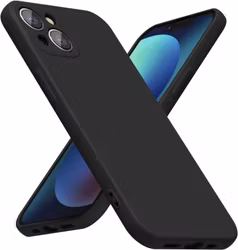 iPhone 15 - Gummibelagt Stöttåligt Silikon Skal Svart