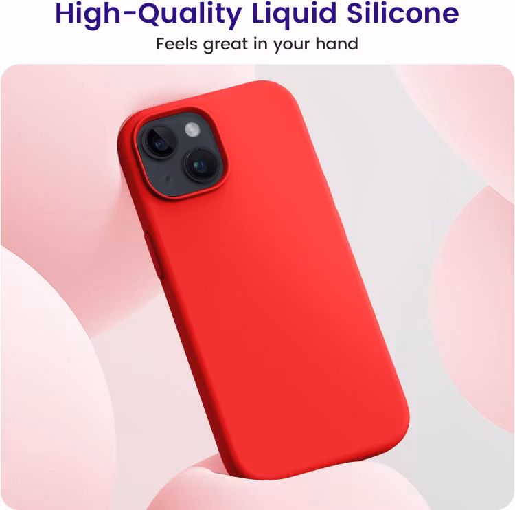 iPhone 13 - Gummibelagt Stöttåligt Silikon Skal Röd