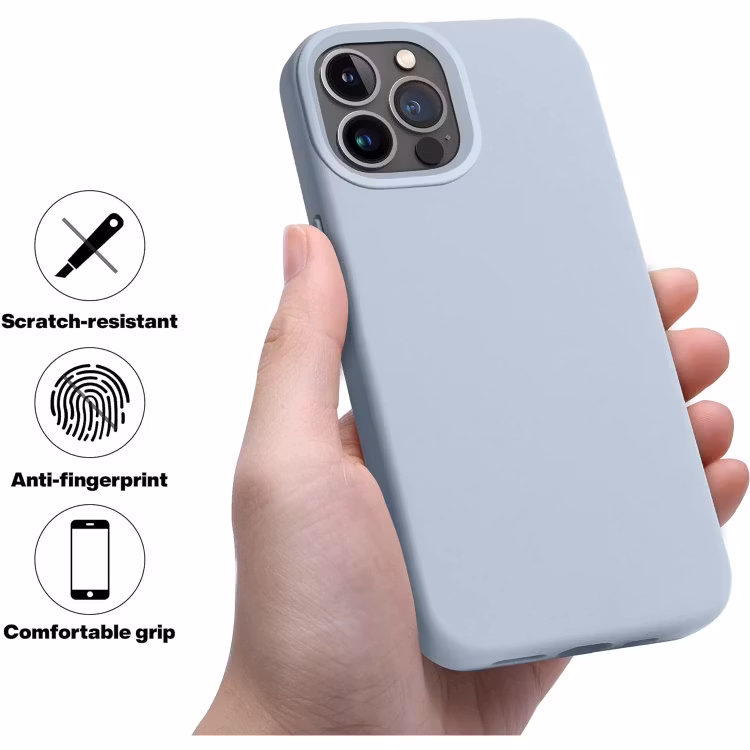 iPhone 13 Pro - Gummibelagt Stöttåligt Silikon Skal Ljusblå