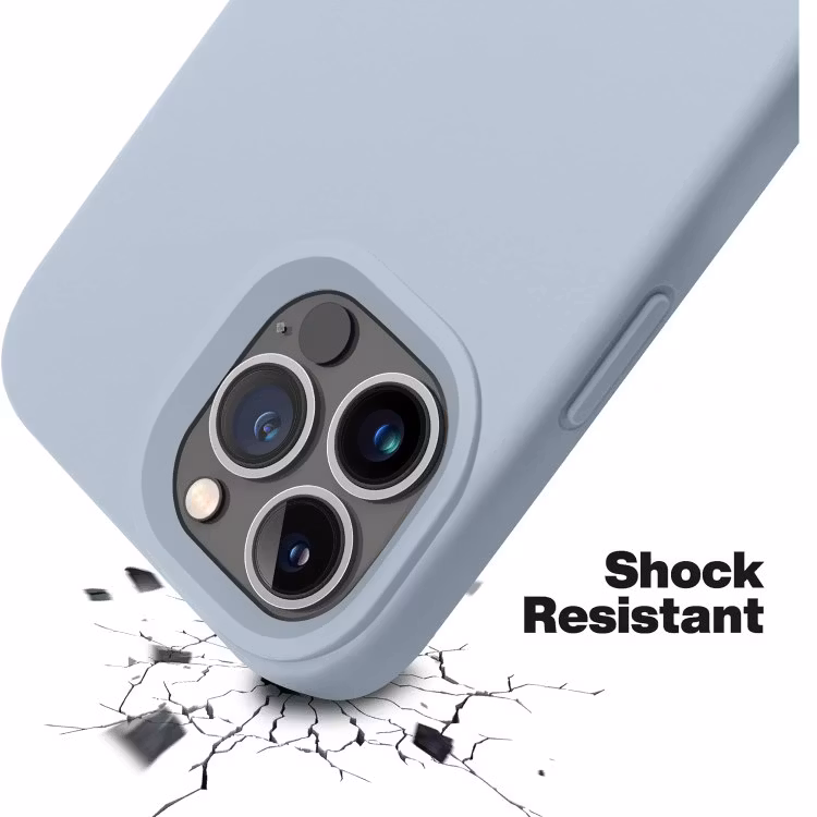 iPhone 13 Pro - Gummibelagt Stöttåligt Silikon Skal Ljusblå