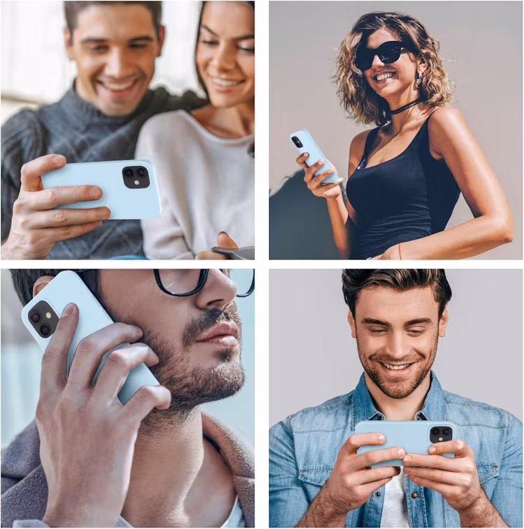 iPhone 13 Pro - Gummibelagt Stöttåligt Silikon Skal Ljusblå