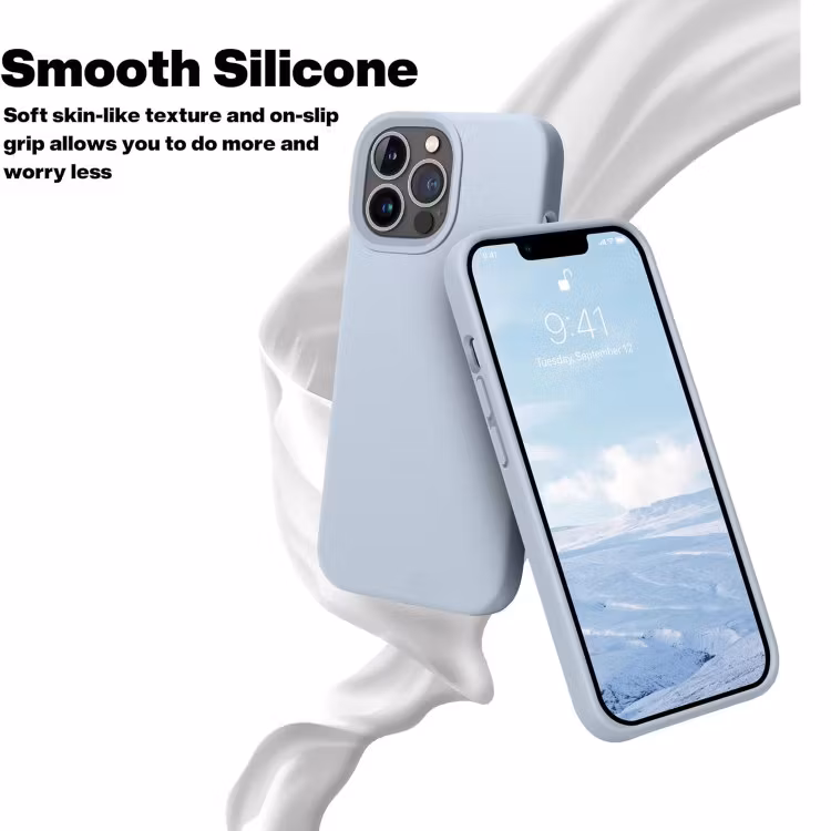 iPhone 14 Pro - Gummibelagt Silikon Skal Skin Pro® Ljus Blå