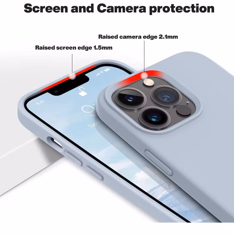 iPhone 14 Pro - Gummibelagt Silikon Skal Skin Pro® Ljus Blå