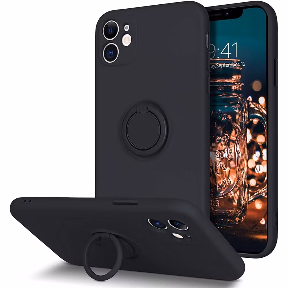 iPhone 11 - Välj Färg Silikonskal Stötdämpande med Ringhållare