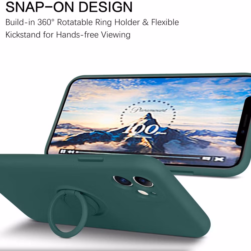 iPhone 11 - Välj Färg Silikonskal Stötdämpande med Ringhållare