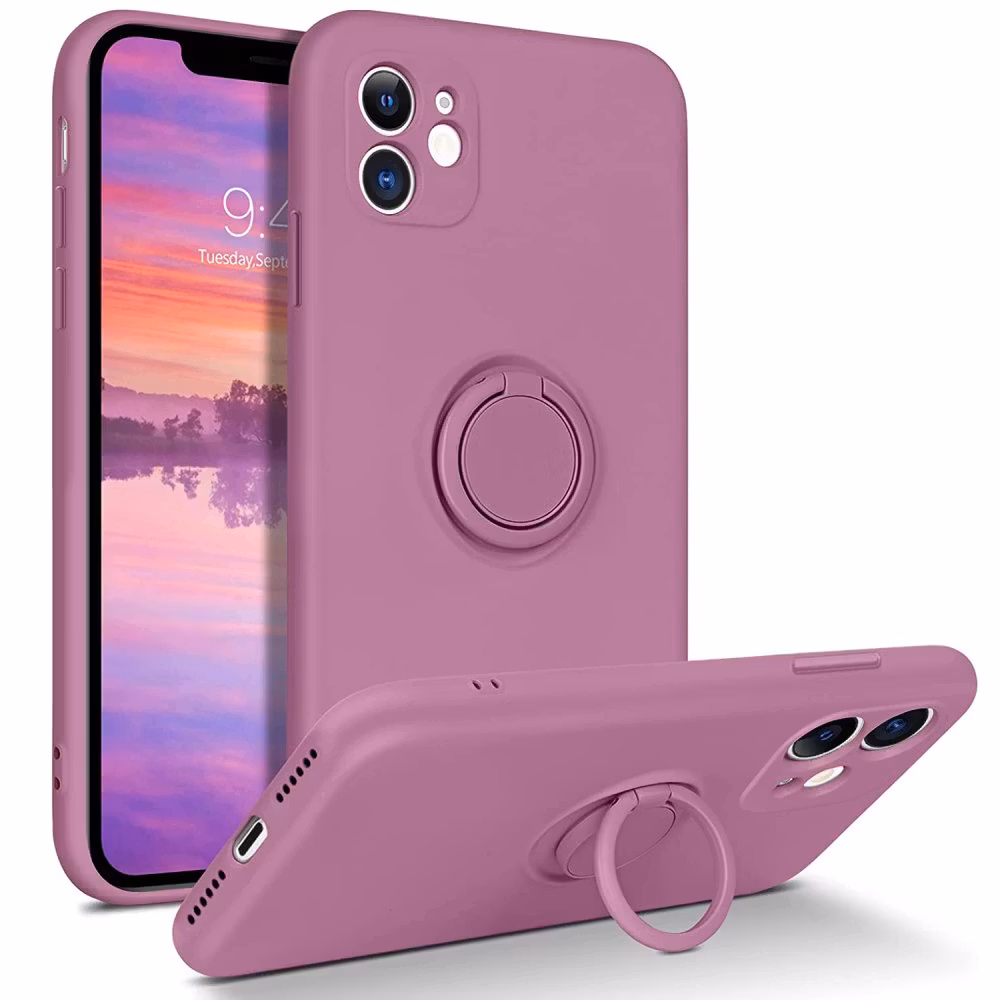 iPhone 11 - Välj Färg Silikonskal Stötdämpande med Ringhållare