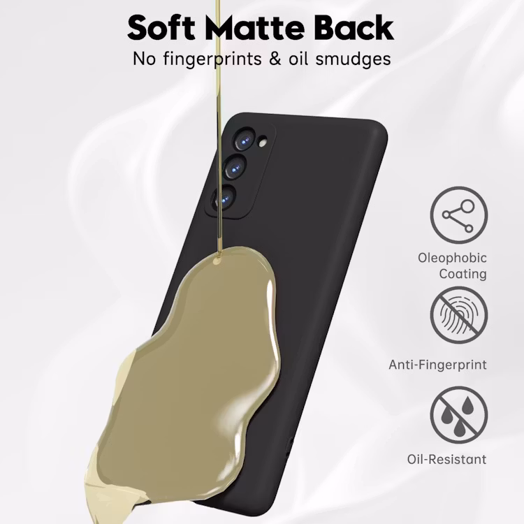 Samsung S20 FE - Gummibelagd Mattsvart Skal Kameraskydd Liquid Svart