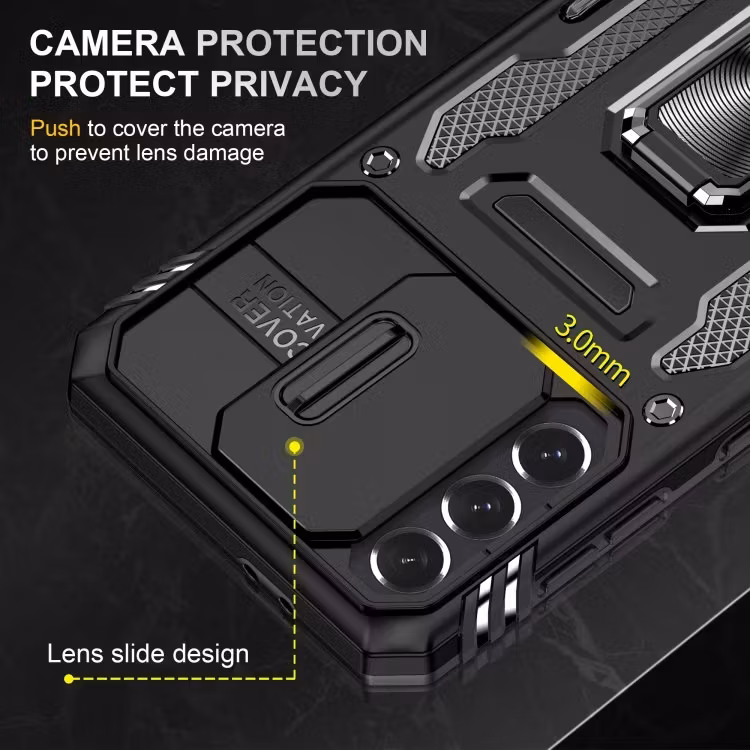 Samsung S24 - Skal CamShield / Kameraskydd Kickstand Svart