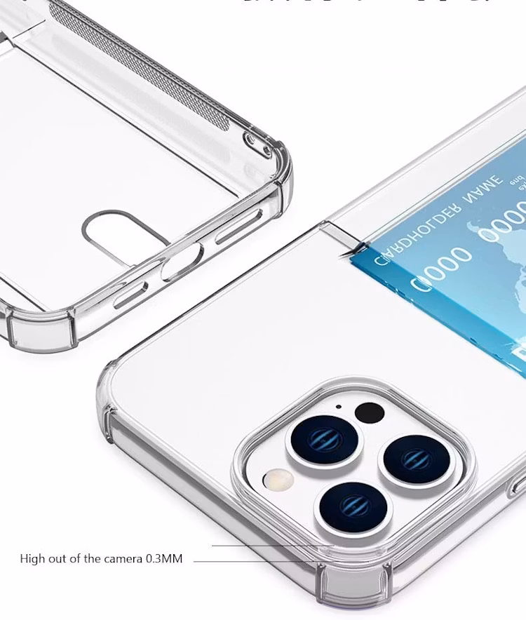 iPhone 12/12 Pro - Stöttåligt Skal med Kortfack Nordic® Transparent