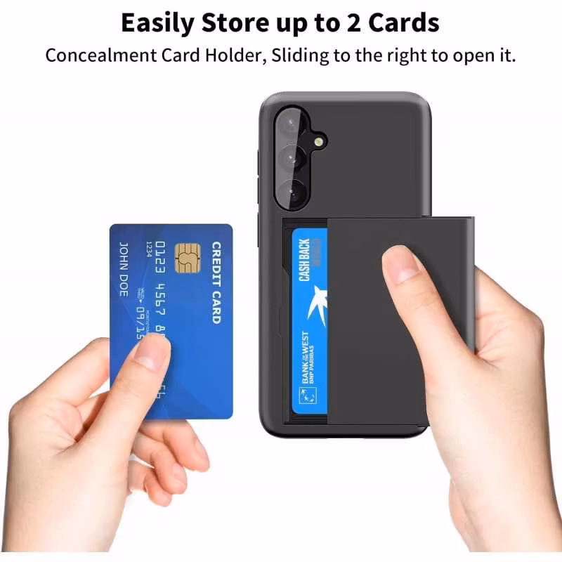 Samsung Galaxy S25 - Skal Stöttåligt med kortfack Extra förstärkt Svart