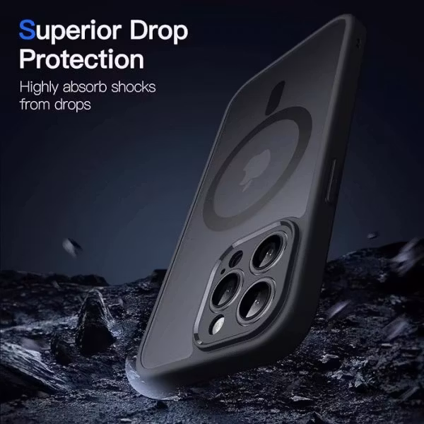 iPhone 16 Pro - Skal MagSafe Kameraskydd Frostad Matt Svart