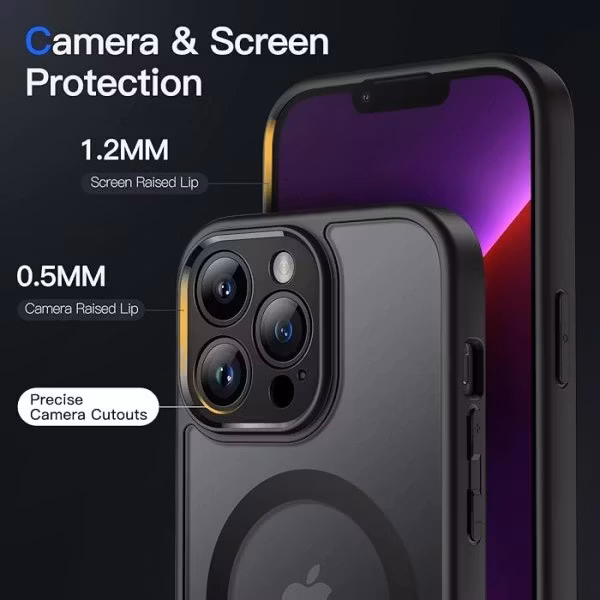 iPhone 16 Pro - Skal MagSafe Kameraskydd Frostad Matt Svart